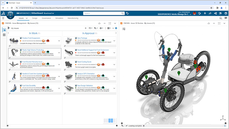 SOLIDWORKS user interface for collaboration on cloud