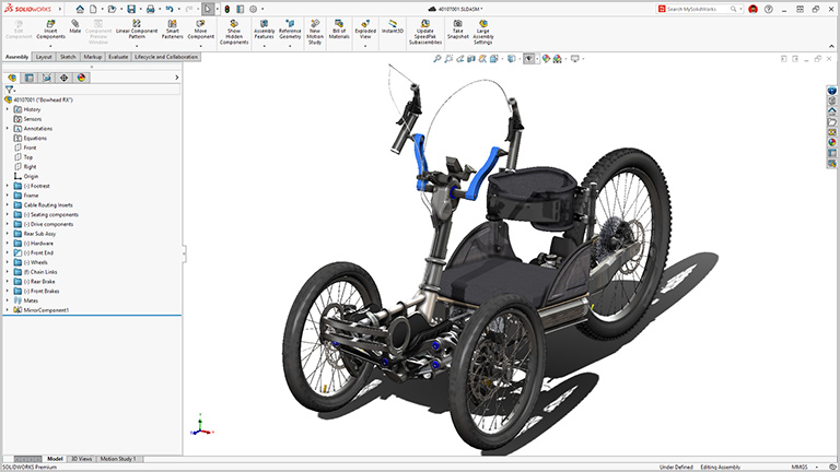 3D model of Bowhead adaptive bike with design data - SOLIDWORKS